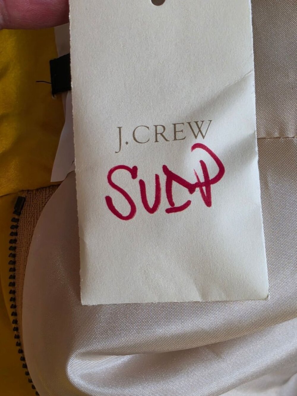 NWT J.Crew Silk Taffeta Babydoll Dress Yellow Gold - Picture 12 of 16
